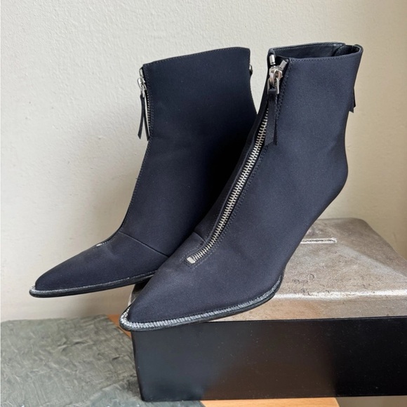 ALEXANDER WANG ANKLE ERI BOOTS RHINESTONES BLACK SIZE 7.5 - Picture 6 of 12